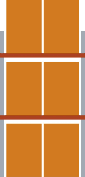 Palettenregal MULTIPAL B1825xT1100xH4400 mm Grundfeld 6 Plätze Fachlast 2170 kg