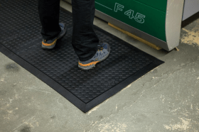 Arbeitsplatzmatte YOGA LOCK Basic schwarz B71xT78 cm Endstück