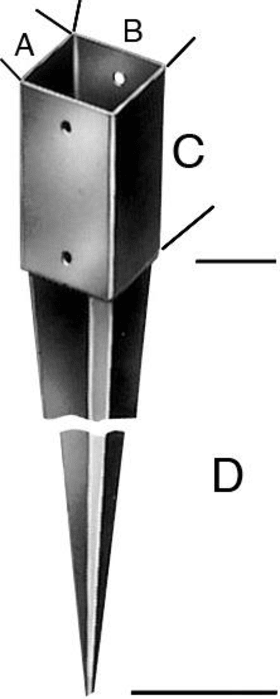 EINSCHLAG-BODENHÜLSE FVZ 71 X 71 X 150 X 750/900 X 1,8 MM