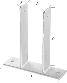 HB-PFOSTENTRÄGER Z. AUFDÜBELN FVZ IMPORT CE 71 X 50 X 200 X 4,0 MM