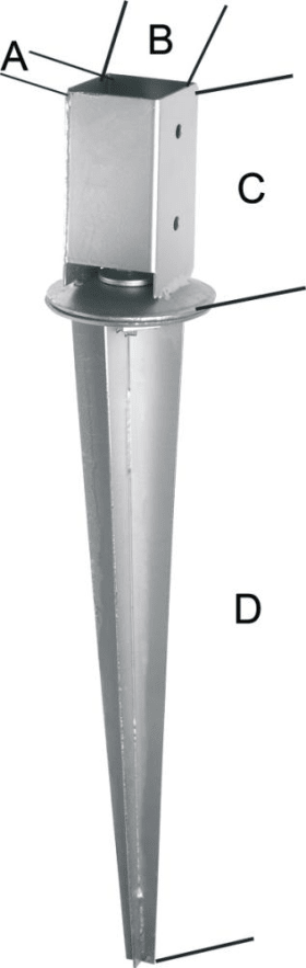 EINSCHLAG-BODENHÜLSE VERSTELLBAR FVZ 71 X 71 X 150 X 600/750 MM 4317784410397