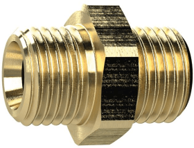 Doppelnippel, Messing AG G1/4" x G3/8", SW 19mm RIEGLER