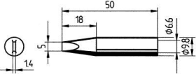 ERSA LÖTSPITZE ERSADUR 832 MEISSELFÖRMIG 5,0 MM 0832VDLF 4003008075236