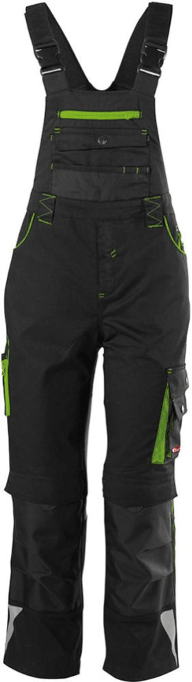 FORTIS Kids Latzhose 24, schw./limegreen,Gr98-104