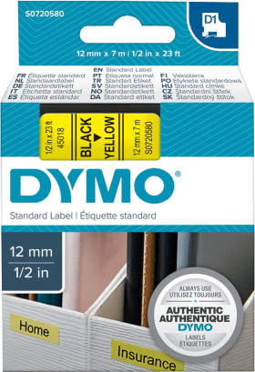 DYMO SCHRIFTBAND D1 45018 SCHWARZ/GELB S0720580