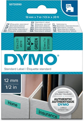 DYMO SCHRIFTBAND D1 45019 SCHWARZ/GRÜ S0720590