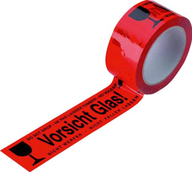 Klebeband PVC 50mmx66m -Vorsicht Glas- 4-sprachig