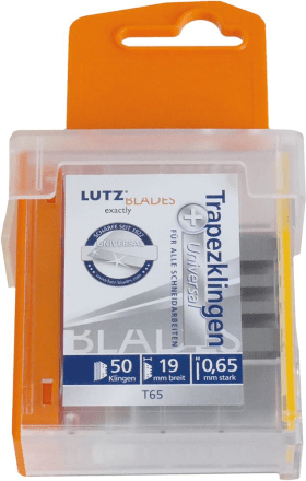 LUTZ BLADES EXACTLY® TRAPEZKLINGE STAND. 61X18,7X0,65MM (50 STK.) 480619