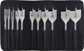 Flachfräsbohrersatz Quick11-tlg. Rolltasche Heller