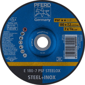 PFERD SCHRUPPSCHEIBE E 180-7 PSF STEELOX 180X7,2MM GEKRÖPFT 62017640