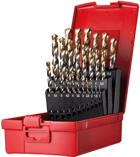 Spiralbohrer Set 1-13mm x0,5 in A002 in Box 118G Typ N 4xD 25tlg. Tin Tip A095204 Dormer