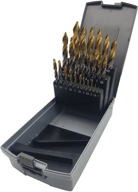 Spiralbohr.Set DIN338 HSSmit Stufenbohrerspitze 1,0-10,0 0,5mm steigend 19-teilig UNI FORUM