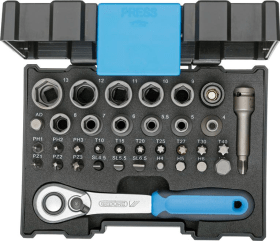 GEDORE Bit-Steckschlüsselbox mit Knarre 1/4" 35tlg