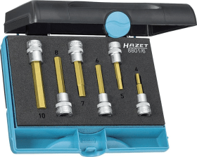 HAZET SCHRAUBENDREHER-EINSATZ-SATZ F. INNEN 3/8  6-KT. 4-10MM 6-TLG. 8801/6