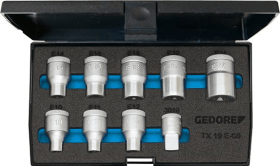 GEDORE Steckschlüssel-Satz 1/2" 9-tlg Außen-TORX E10-E24