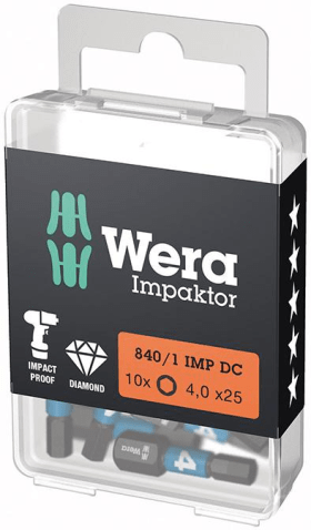 Wera Bit 840/1 IMP DC Hex-Plus, DIY-Box, 10 Stück