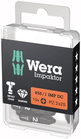 Wera Bit 855/1 IMP DC PZ DIY-Box, 10 Stück