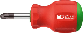 PB Swiss Tools Schraubendreher Stubby PZ2x 35mm SwissGrip 