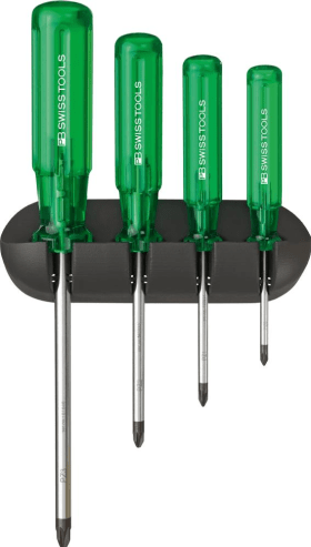 PB Swiss Tools Schraubendreher-Satz 4-teilig PZ im Wandhalter Classic