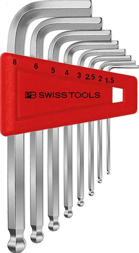 PB Swiss Tools Winkelschraubendreher- Satz im Kunststoffhalter 8-teilig 1,5-8mm Kugelkopf