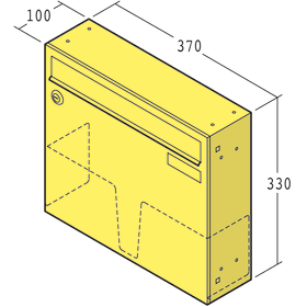 BRIEFKASTEN 10-1-18112 DIN EN 13724 370X330X100 M. KLAPPE EINW.335X33 R.9016