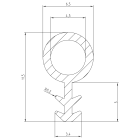 DICHTUNGSPROFIL PV 032 6,5 MM TRANSPARENT
