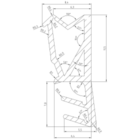 FLÜGELFALZDICHTUNG WL-6106 SCHWARZ O.FADEN 5 MM NUT 12 MM FALZL.