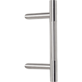 HAUSTÜRGRIFF M.POLIERTEN SENKR.RILLEN 400/210MM ER GEB.SOCKEL 45G. 12209.0074S