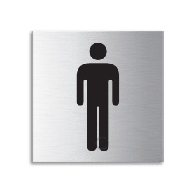 HINWEISSCHILDER 38003 70X70 MM SELBSTKL. WC-HERREN EDELSTAHL