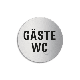 HINWEISSCHILDER 7111 60 MM SELBSTKL. GÄSTE WC EDELSTAHL
