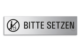 HINWEISSCHILDER 8311 160X40 MM SELBSTKL. BITTE SETZEN EDELSTAHL