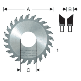 WEMARO GLASLEISTEN-SÄGEBLATT HM-BESTÜCKT 98X3,0X32MM Z-36 RECHTS 45° 720 098 320