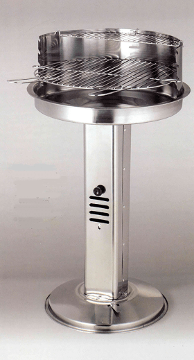 STANDSÄULENGRILL EDELSTAHL RUND  MIT ECKIGER SÄULE 405756