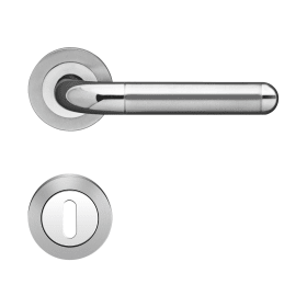 ZTR.-DRÜCKERGRT. LIGNANO STEEL ER35BB073 3-TLG.ROS. EDELST.POL./MT