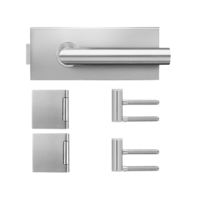 GLASTÜRSCHLOSS M.2 BÄNDER 3-TLG. EDELSTAHL MATT EGS360QPZ71