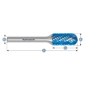 KARNASCH HARTMETALL-FRÄSSTIFT BLUE-TEC WRC/ HP-3  3,0X60MM 115021032