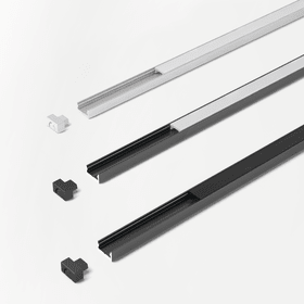 CHANNELLINE I SCHWARZ/OPAL VE A 10 STÜCK L=2M ALU-+ ABDECKPROFIL  3377056816