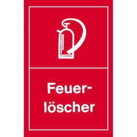 WARNSCHILD 250X150MM ROT-WEISS FEUERLÖSCHER WORT UND LOGO