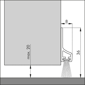 TÜRBODENDICHTUNG SELBST- KLEBEND PDS-3-B-ZK /50 ST. LOSE IM KRT. (BULK)