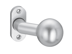 Dieckmann Alu-Rahmentür-Kugelknopf K4 fest auf, ovaler Massivrosette, Serie Vesta,, M12-Gewinde, 331/02 F01