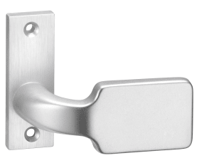 Dieckmann Alu-Rahmentür-Griff K10 festdrehbar auf, kantiger Massivrosette, Serie Dione,, asymmetrisch, 8mm VKT, 385/01 F01