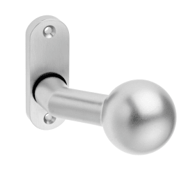 Dieckmann Alu-Rahmentür-Kugelknopf K4 festdrehbar auf, ovaler Massivrosette, Serie Dione, asymmetrisch,, 8mm VKT, 330/01 F01