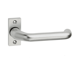 Dieckmann Alu-Rahmentürdrücker 1300 festdrehbar auf, kantiger Massivrosette, Serie Vesta, 8mm VKT,, 2308 F01