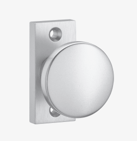 Dieckmann Alu-Rahmentür-Knopf K7 festdrehbar auf, kantiger Massivrosette, Serie Vesta,, 8mm VKT, 396/01 F01