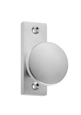 Dieckmann Alu-Rahmentür-Knopf K7 festdrehbar auf, kantiger Massivrosette, Serie Dione,, asymmetrisch, 8mm VKT, 397/01 F01