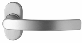 Dieckmann Alu-Rahmentürdrücker auf ovaler Rosette,, festdrehbar, Serie Ares, 8mm VKT,, 2000/2033 F05