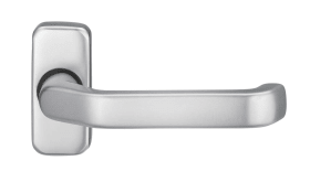 Dieckmann Alu-Rahmentürdrücker auf kantiger Rosette,, festdrehbar, Serie Keto, 8mm VKT,, 1200/2034 F12