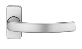 Dieckmann Alu-Rahmentürdrücker auf kantiger Rosette,, festdrehbar, Serie Keto, 8mm VKT,, 2000/2034 F01