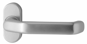 Dieckmann Alu-FS-Rahmentürdrücker auf ovaler Rosette,, festdrehbar, Serie Ares FS, 9mm VKT,, DIN EN179, 1200/2133 F01