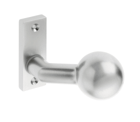 Dieckmann Alu-Rahmentür-Kugelknopf K4 festdrehbar auf, kantiger Massivrosette, Serie Dione,, asymmetrisch, 8mm VKT, 362/01 F01